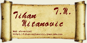 Tihan Mitanović vizit kartica